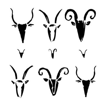 Goat 2015 set. New year Symbol.