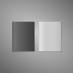 blank book cover in white and dark variant, vector illustration