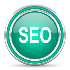 seo green glossy web icon