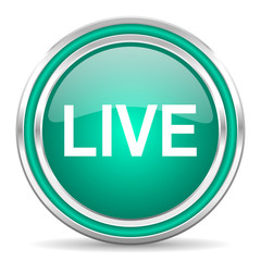 live green glossy web icon