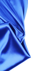 Blue silk drapery.