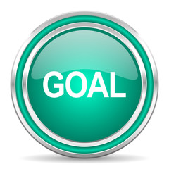 goal green glossy web icon