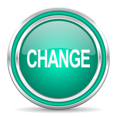 change green glossy web icon