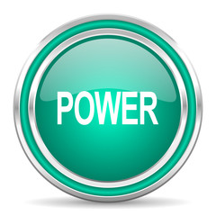 power green glossy web icon