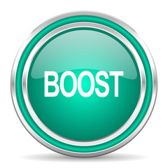 boost green glossy web icon