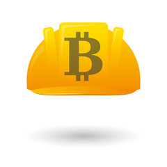 Work helmet wit a bitcoin