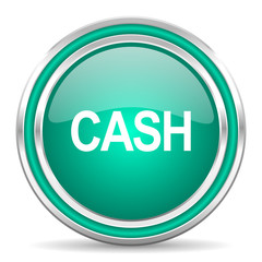cash green glossy web icon