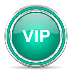 vip green glossy web icon