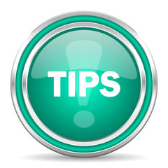 tips green glossy web icon