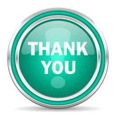 thank you green glossy web icon
