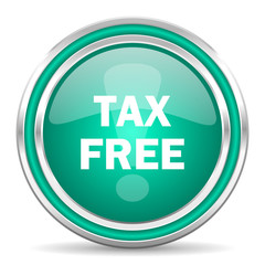 tax free green glossy web icon