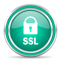 ssl green glossy web icon