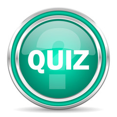 quiz green glossy web icon