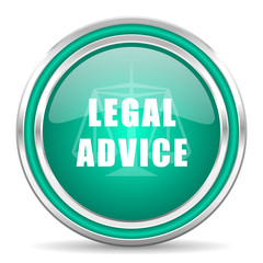 legal advice green glossy web icon