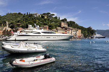 Fototapeta na wymiar Yacht in Portofino, Italy