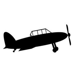 Retro military airplane icon