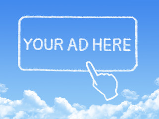 Your ad here message cloud shape