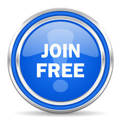 join free blue glossy web icon