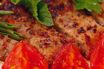 fried meat with greens macro