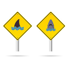 shark yellow sign vector illustration