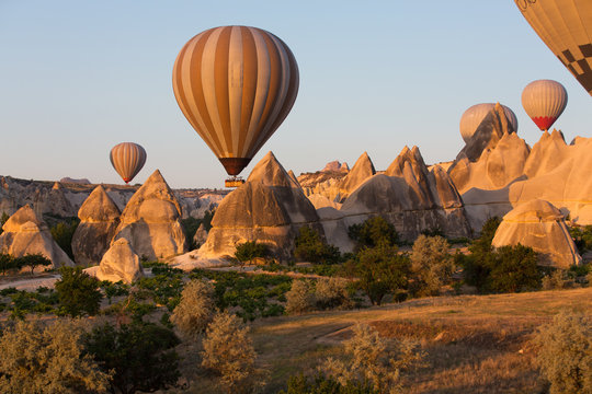 Cappadocia,  the flight with the balloon at sunrise