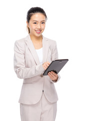 Asian business woman use of digital tablet