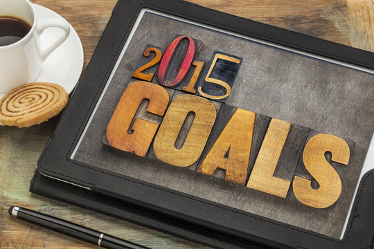 2015 goals on digital tablet