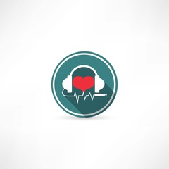 headphones and heart icon