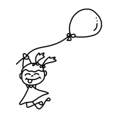 hand drawing cartoon character happy kids