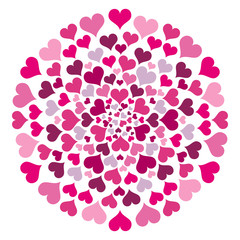 Round Pattern With Hearts