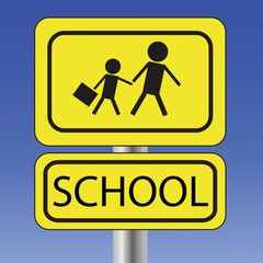 yellow school sign