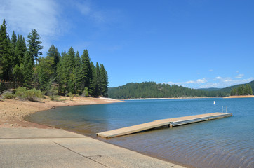 pier on the shore of lake Tahoe, Sierrra Nevada, California