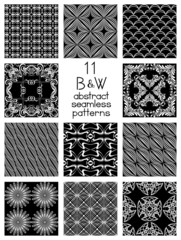 Black And White Abstract Seamless Patterns