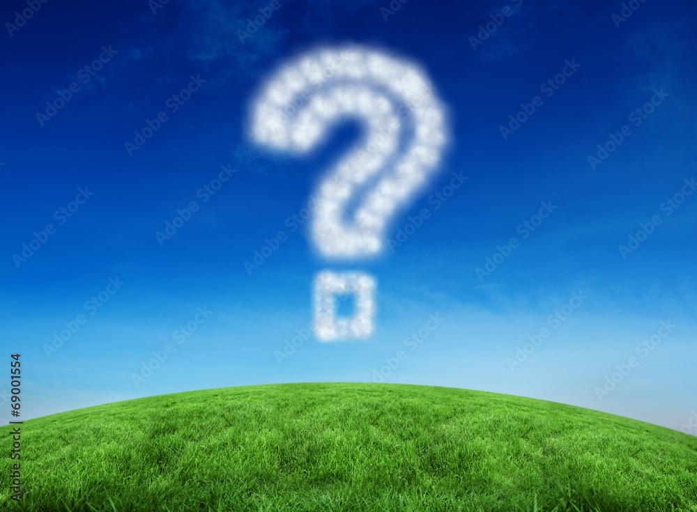 Poster Composite image of cloud in shape of question mark
