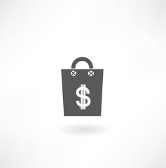 paper bag with a dollar sign icon