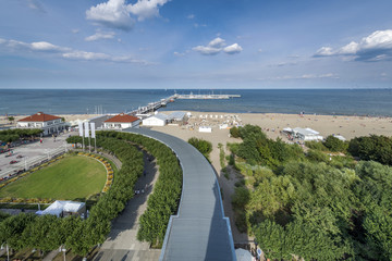 Aerial view of Sopot Molo at the Baltic Sea