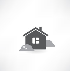 Fototapeta premium vector christmas house icon