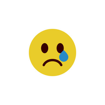 Crying flat emoji