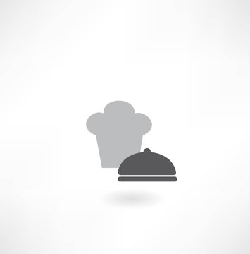 chef hat with dish icon