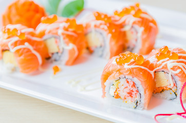 Salmon roll sushi