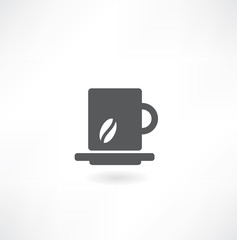 sketch of coffee cup, stylized vector icon