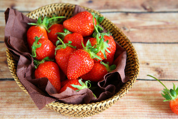 strawberries in a basket