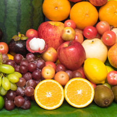 Obraz na płótnie Canvas Fresh Fruit Grouped