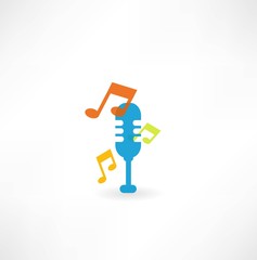 microphone with notes icon