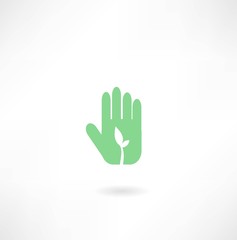 hand with plant icon