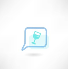 message with a glass of wine icon