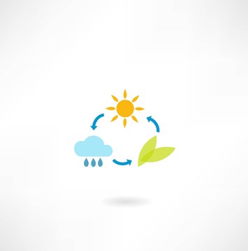 sun, cloud, plant cycling icon