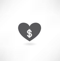 heart with money icon