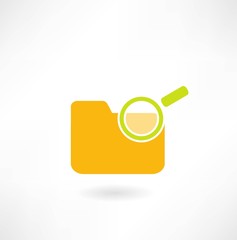 folder with papers under magnifier icon