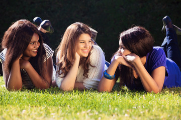 Young Girls Relaxing Outdoors